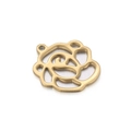 Colgante de flor de rosa en acero inoxidable dorado mate con pequeño anillo colgante - Dorado (KLJ4315-Z)