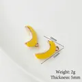 Mini ciondolo a banana in rame placcato oro con smalto giallo per gioielli fai-da-te - Prezzo al pezzo / Banana