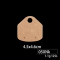 Brown kraft paper earring display card with hanging hole and dual slots 4.5x4.6cm - Blank Kraft Paper Tag (Style 05XNk) / Medium
