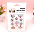 3D colorful rhinestone face gems and floral eyebrow stickers for stage makeup - A18-5 Lace Pearl (Colorful)