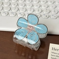 Sweet macaron blue flower claw clip with spiral pattern for elegant hair styling - 5.3cm / Blue