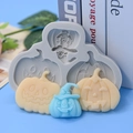 Halloween pompoen siliconen mal met 3 holtes voor DIY bakken en feestelijke taartdecoratie - Halloween Pompoen Toovenaarshoed 3-Holte Vorm / Grijs