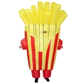 Funny inflatable french fries costume for adults, festive red and yellow party outfit - French Fries / One Size