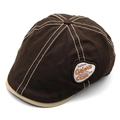 Gorra retro ajustable de algodón lavado con costuras en contraste y parche de escudo - M (56-58cm) / 01 Café