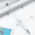 DIY beadable ballpoint pen featuring a pearl white UV gradient finish and sleek metal rod - White Gradient