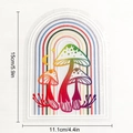 Rainbow mushroom suncatcher window sticker decal with moon and stars, 15cm size detail - RPS111: Rainbow Mushroom Moon