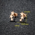 Minimalist rose gold stainless steel star earrings with geometric three-star arc design - 005 Rose Gold Stars