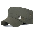 Berretto militare piatto verde militare con ricamo aquila e occhielli di ventilazione - Regolabile / Verde Militare