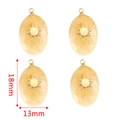 Yellow oval natural stone pendant with gold sunburst star pattern 13x18mm stainless steel - Oval Yellow Stone - Sun