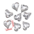 Sparkling 12mm heart-shaped clear crystal rhinestones for nail art and DIY decor - Crooked Heart (12*12mm)