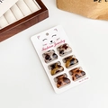 6-piece set of mini leopard print hair claws displayed on a white fashion jewelry card - 7#/6Pcs/Light Leopard