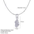 Silver conch shell pendant on a 1mm stainless steel snake chain necklace for women - Steel-Conch Necklace (S13)