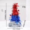 Red blue and silver tinsel American Independence Day tabletop tree with star sequins - Red White Blue Small Tree (25cm)