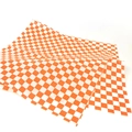 Papel antigrasa con patrón de cuadros naranja y blanco para envolver sándwiches - 100 Unids/Paquete / Naranja