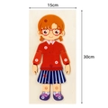 Girl puzzle in wood material with 1-10 number blocks for children early learning - Teacher