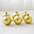 Set de 6 bolas de Navidad doradas mate con cordones para decorar el árbol de Navidad - Oro Mate
