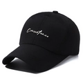 Schwarze schnelltrocknende Baseballkappe mit weißer Consistance-Stickerei für Sport - Verstellbar / Schwarz