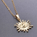 Minimalist 18k gold plated stainless steel sun pendant necklace with sleek thin chain - Pendant Necklace / Gold