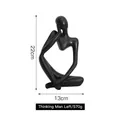 Modern black sandstone abstract thinker statue in left thinking pose, 22cm home decor - Black Thinker Figurine - Left Thinking Style (51409-Black)