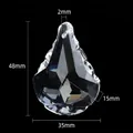 Transparent faceted teardrop crystal pendant measuring 48mm for suncatchers - 48MM Bauhinia Scallop