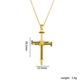 Collana a croce dorata con pietre nere, dimensioni 38,5x22,5mm e peso 5,4g - Oro con zircone nero
