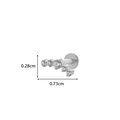 Silver G23 titanium curved labret stud with five gradient cubic zirconia stones - 2# Silver - Curved Bar Shape