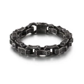 Bracciale punk vintage in acciaio inossidabile da uomo con maglie geometriche - 23CM / Stile con Motivo a Nuvole (KB118451-BDJX)