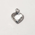 DIY heart-shaped crystal pendant in silver finish for necklaces and bracelets - Silver-April