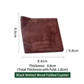 Japanese style black walnut wooden cup coaster with unique angled corner design - Black Walnut Folded Corner Coaster