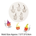 Halloween silicone mold featuring pumpkin and witch hat shapes for DIY cake decorating - 3#-Pumpkin with Wizard Hat / Gray