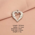Detailed size parameters of silver heart wing pendant for DIY jewelry making - Silver (Large)
