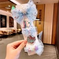 Light blue tulle hair bow set with unicorn and shell clips for little girls' hair styling - 3# Blue Sequin Stars (Hair Clip Set 012)