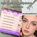 Self-adhesive lower eyelashes in pink storage case with natural long cluster design - Glue-free Sheep Series Lower Lashes