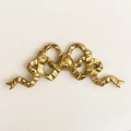 Elegant golden metallic bow wall decor with embossed texture on white background - Distressed Bow 6*15.5