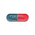 Broche de cápsula de esmalte rojo y azul con texto FUKITOL 1000mg para bufandas y ropa - Forma de Cápsula en Contraste Rojo Azul (QHXZ714)