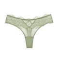 Perizoma in pizzo da donna verde salvia a vita bassa con rete floreale - M / Verde matcha