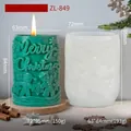 Christmas snowman cylinder silicone mold for DIY candles with embossed Merry Christmas design - Christmas Snowman Cylinder ZL-849 / White