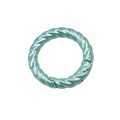Green twisted alloy spring ring buckle with polished finish for DIY keychains - Outer Diameter 28mm / Metallic Blue