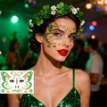 St. Patrick's Day green clover and butterfly face tattoo stickers for festive makeup - Irish Flag Butterfly Style (BF-022)