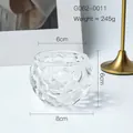 Transparent honeycomb glass pumpkin candle holder with detailed size and weight markings - Large Grape