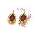 Roter Kristall-Wassertropfen-Anhänger in goldener Fassung, Größe 12x7,5mm - Dunkelrot