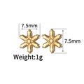 18K vergulde roestvrijstalen sneeuwvlok oorknopjes van 7,5mm x 7,5mm grootte - Gouden Sneeuwvlok