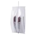 Waterproof portable travel shoe storage bag 40x20cm with zipper and transparent design - Zipper Style / Medium 40*20cm / White