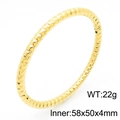 Brazalete de acero inoxidable dorado con diseño trenzado y corte de diamante geométrico, 22g - Estilo de Corte Geométrico(KB184164-KFC) / Dorado