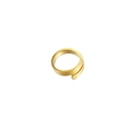 Anillo abierto minimalista de acero inoxidable bañado en oro de 18K con diseño plano - Dorado