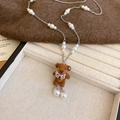 Café (5# Collier-Argent-Café)