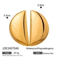 Detalles de dimensiones y superficie pulida de los pendientes de luna de acero inoxidable oro - Un par / Dorado