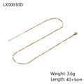Detailed view of gold snake chain necklace with polished small discs and lobster clasp - Gold Disk Decor Chain LX00030D