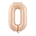 Matte champagne gold number 0 foil balloon with smooth metallic texture for party decor - Number 0 / Caramel color