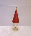 Red velvet cone jewelry display stand with gold star top and metallic gold base - Burgundy